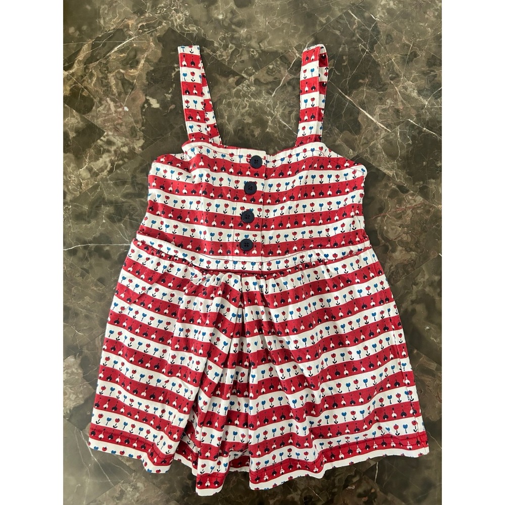 Hanna Andersson Girls Red White Blue Play Dress with Shorts Size 4T